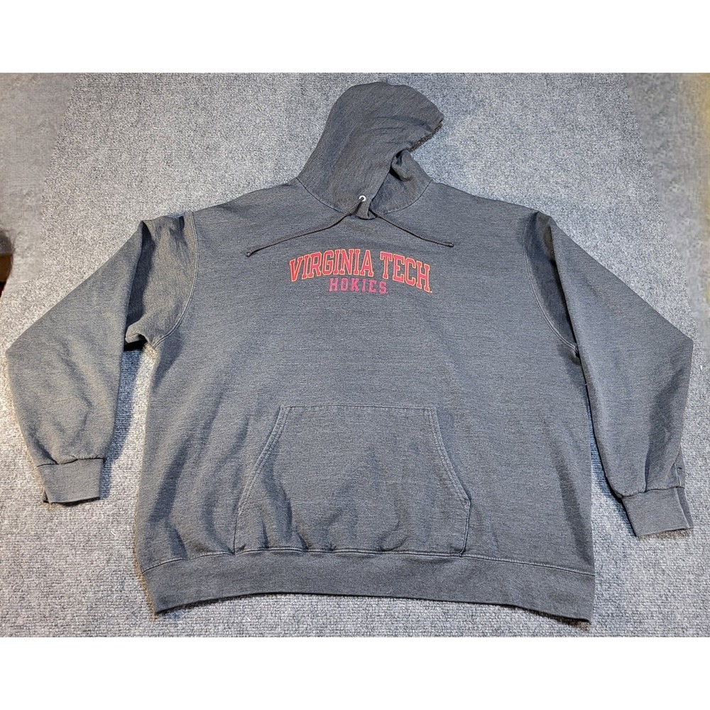 Champion Virginia Tech Hokies Gray Hoodie XXX-Large Stitched Spellout Pullover